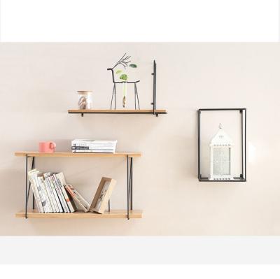 China (Other)Modern Adjustable Floating Style Wood And Metal Wall Storage Shelves Living Room Furniture for sale