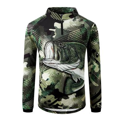 China Anti-UV Quick Dry Breathable Fishing Wear Long Sleeve Shirt Fishing Wear Hoodies Outdoor Sublimation For Men for sale