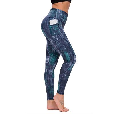 China Dropshipping Breathable Sustainable Eco Friendly Yoga Gaiters Printed Sport Gym Workout Pants Active Use With Pockets for sale