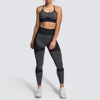 China High Quality New Arrival Girls Gym Wear Set Breathable Gym Wear Two Piece Workout Sports Bra Seamless Yoga Set 2022 for sale