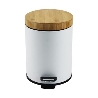 China Sustainable New Developed BX Trash Can 3L 5L Trash Bin With Bamboo Lid for sale