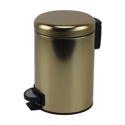 China Pressing Type BX Household Bathroom Golden Home Recycle Garbage Bin Bin for sale