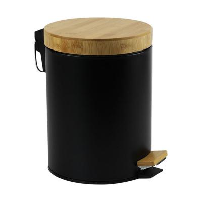 China Pressing Type BX High Quality Home To Recycle Real Bamboo Lid Waste Bin Wood Bin for sale