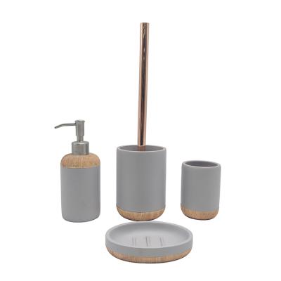 China Contemporary Classic Bx 4PCS/SETS Polyresin Bathroom Sets With Toilet Brush, Tumbler, Soap Dish And Soap Dispenser for sale