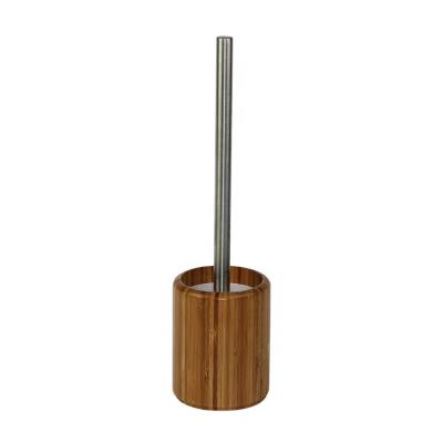 China BX Modern Original Bamboo Toilet Bowl Brush Holder Stainless Steel Handle For All Types Of Toilet for sale