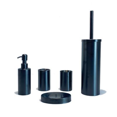 China BX Sustainable Gunmetal Stainless Steel Black Plated 5 Piece Bathroom Accessory Set for sale