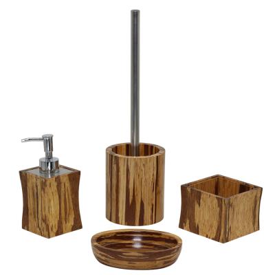 China Viable BX Group Hot Sale 4 Pcs Bamboo Square Bathroom Accessory Set With Oval Soap Dish for sale