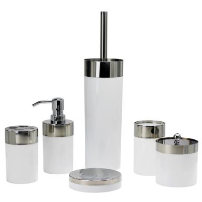 China BX Sustainable Group High Quality Plastic PS Bathroom Accessories Set With Stainless Steel Accessories Parts for sale