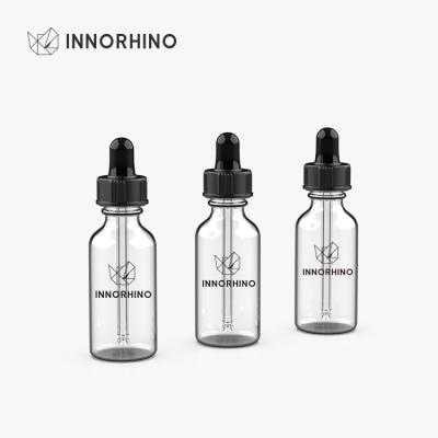 China Eco-friendly Essential Oil Liquid Serum Oil Medicine Tincture Pipette Cap Clear Transparent Threaded Glass Jar E Vape Dropper Bottle for sale