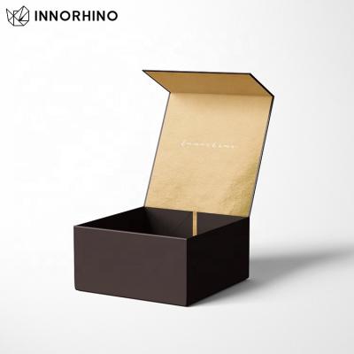 China Wholesale Biodegradable Folding Cardboard Customized Paper Packaging Flip Top Lid Square Cake Hat Gift Shoes Collapsible Magnetic Rigid Box for sale