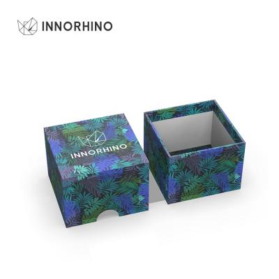 China Cool Promotional Jewelry Ring Rigid Box Earring Gift Wrapping Paper Biodegradable Custom Color Printing Lid and Full Base 2-Piece Closure Square for sale