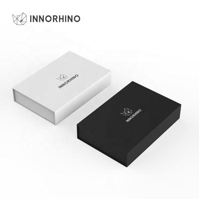 China Biodegradable Luxury Custom Lid Flip Top Black And White Gift Box Rigid Foam Insert Logo Book Shape Printing Magnetic for sale