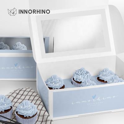 China High Quality Biodegradable Take Out Cupcake Food Pastry Bakery Gift Pie Packaging Box With Clear Window Custom Logo Print Design OEM for sale