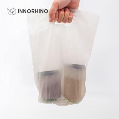 China Biodegradable Custom Design Biodegradable Bag Compostable Eco Friendly PLA Grocery Supermarket Shopping Packaging Handle Holder for sale