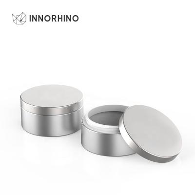 China 90Ml 100Ml Silver Tin Can Metal Cylinder Container Cosmetic Empty Packaging With Child Resistance Cr Lid for sale