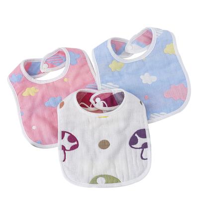 China Children wholesale u-shape petals bib six layers infant child cartoon dripping saliva cotton gauze maternal and gauze b child supplies for sale