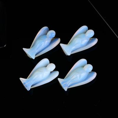 China Wholesale Stone Natrual Howlite Angel Carving For Decoration China Nature Crystal Healing for sale