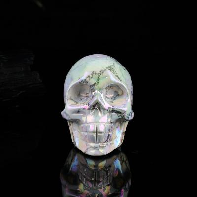 China China Aura Howlite Skull Healing Stones High Quality Wholesale Healing Crystal Wand Crystal Stones Crystal Skulls for sale