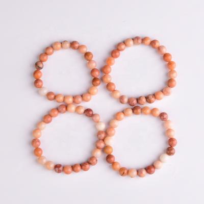 China China Wholesale Semi Precious Gemstones 8mm 4mm 6mm Pink Aventurine Healing Crystal Stretch Beaded Bracelet for sale