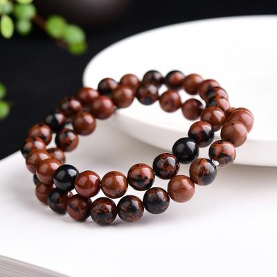 China China Wholesale Luxury Natural Mahogany Obsidian Bracelet 8mm Beads Healing Crystal Round Bracelets for sale