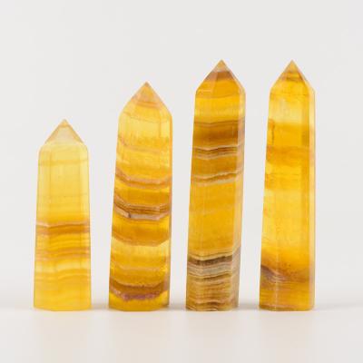 China China Wholesale High Quality Fluorite Trick Wand Yellow Point for sale