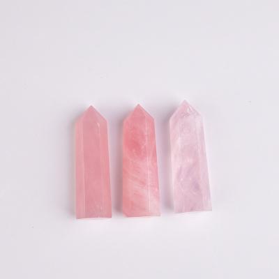 China China Wholesale High Quality Natural Stones Healing Crystals Point Wand Crystal Tower Rose Quartz Point Tower for sale