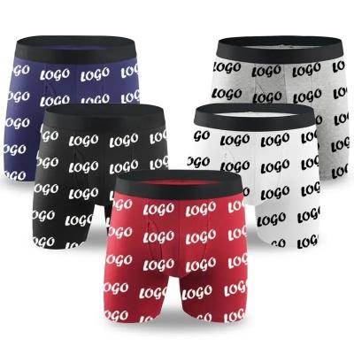 China OEM Customized Logo Seamless Design Mens Sustainable Polyester Solid Color Boxers Underwear Manufacturer for sale