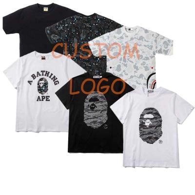 China Anti-Wrinkle 1:1 High Quality Men's Designer T-shirt Bape Printing T-shirt Unisex Fashion Wholesale Loose T-shirt for sale