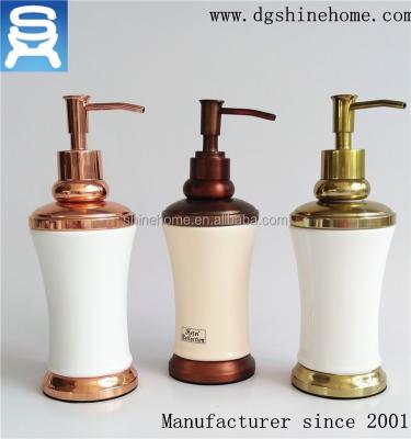 China Hot White Ceramic Foam Soap Dispenser Hand Lotion Pump Soap Dispensers for Kitchen and Bathroom Vanities for sale