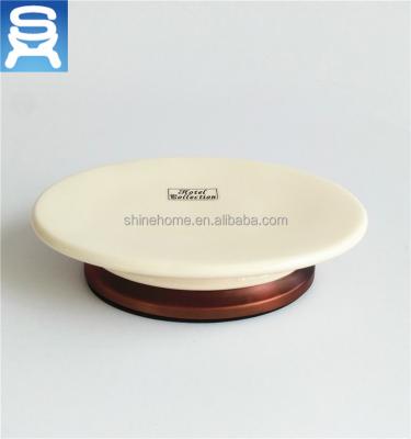 China Luxury Bronze Finish Bathtub Soap Dish Hotel Bathroom Decoration Ceramic Bathroom Accessory for sale