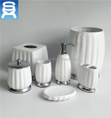 China New Design Fashionable Ceramic Bathroom Accessories Hotel Bathroom Decoration Hotel Bathroom Accessory Set for sale