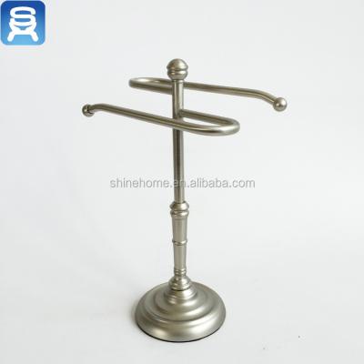 China Heater Hot Sale Bathroom Hardware Metal Hotel Accessory Table Standing S Style Towel Rack Towel Rack Nickel Plated for sale
