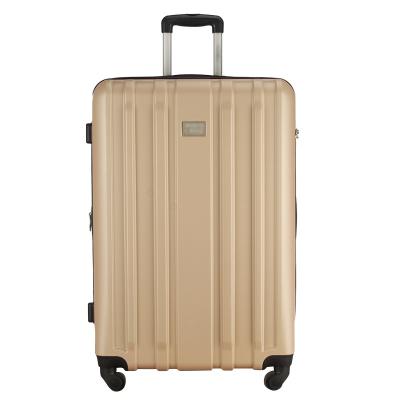 China Hot Sale ABS+PC Good Quality Plain Color Vintage Trolley Suitcase Box Gold 3 Pieces Business Travel Luggage for sale