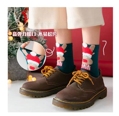 China 2021 Winter Festival Socks Christmas Gift Fancy Style Cartoon Women Funny QUICK DRY Socks for sale