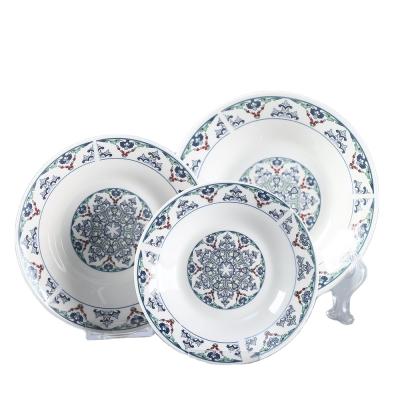 China Disposable Wholesale Porcelain Dinnerware Set 18 Pcs Soup Plates Dinner Set for sale