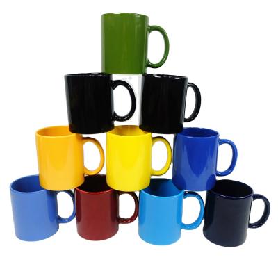 China 11oz / 330ml Porcelain Sustainable Cup Ceramic Mugs Glazed With Handle for sale