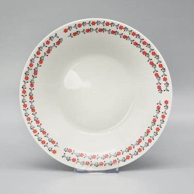 China Viable hot sale decal ceramic soup plate ceramic dish for hotel and restaurant for sale