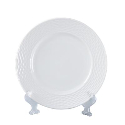 China High Quality Modern Embossed Dinner Set Stocked Hotel Porcelain Dinnerware for sale