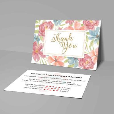 China Europe Popular Customized Pink Thank You Card Invitation Small Screen Printing Advertising Or Shipping Gold Hotstamping Gift Certificate for sale