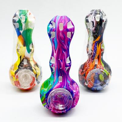 China Minimalist SHINY Smoke Shop Supplies Silicone Smoking Pipes Fast Accessories Pipe Shipping Smoking Weed for sale