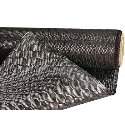 China Abrasion-resistant hexagon jacquard carbon fiber fabric for sale