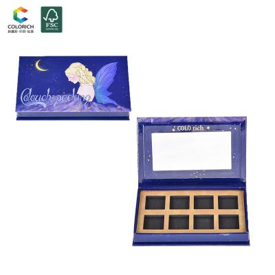 China New Private Label Magnetic Empty Makeup Palette Cardboard Eyeshadow Palette Waterproof Creation Eco-friendly Packaging for sale