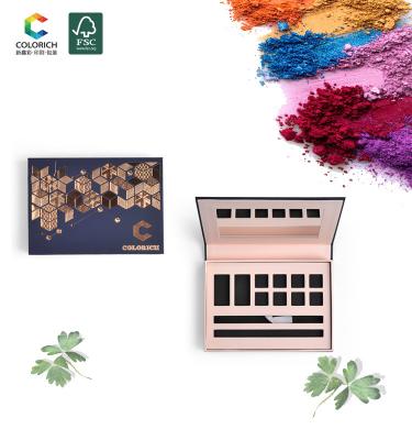 China Waterproof Wholesale Cosmetics Glitter High Empty Dye Makeup Palette Empty Private Label Eyeshadow Cardboard Packaging Box for sale