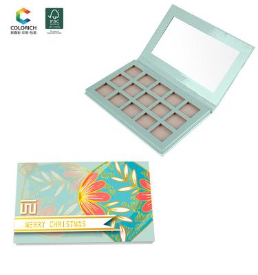 China 15 Hole Recyclable Custom Wholesale Cardboard Empty Eyeshadow Palette Women No Logo Magnetic Matte Makeup Palette Cosmetic Packaging for sale