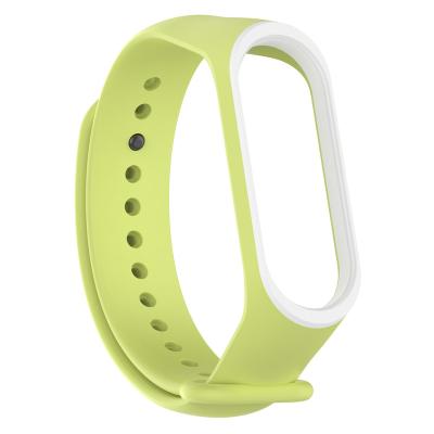 China Convenient Replaceable Candy Rubber Fluorescent Color Sports Dual Color Soft Silicone Strap For Xiaomi Smart Watch MI Band 4 3 for sale