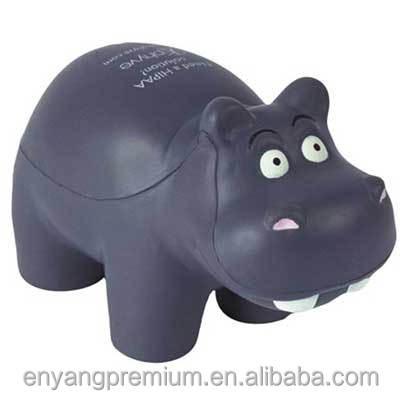 China Soft Toy Hippo River Horse Hippo PU Foam Amphibious Stress Ball for sale