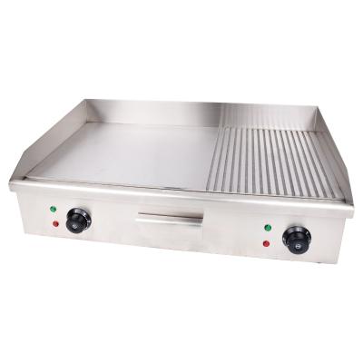 China Farms Manufacture 700 Series Built Electric Griddle Restaurant Kitchen With 2/3 Flat Machine And 1/3 BBQ Grill Outdoor for sale