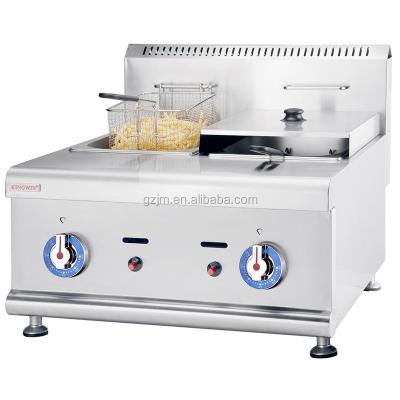 China TGF-60 Stainless Steel Worktop Gas Fryer (2-tank&2-basket) for sale