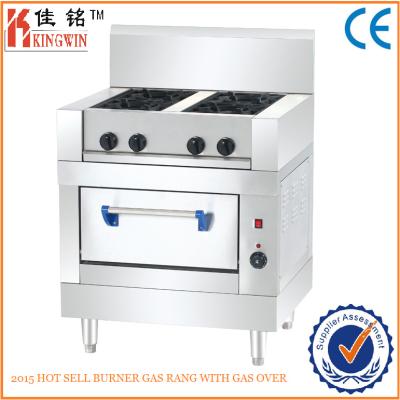 China Stainless Steel Commercial 4-Burner Gas Ringed With Gas Oven for sale