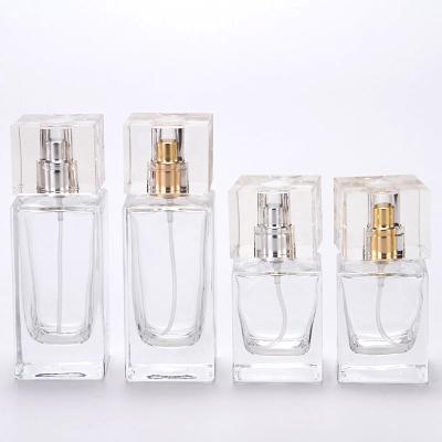 China 50ml High Quality Wholesale Environmental Friendly Mini Perfume Glass Bottle Transparent Portable Spray for sale